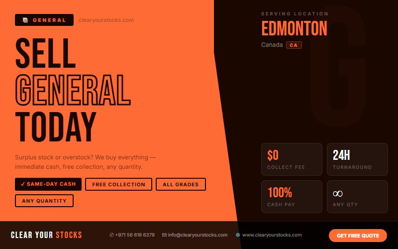 We Are Buying General Surplus Stock in Edmonton, Canada Right Now