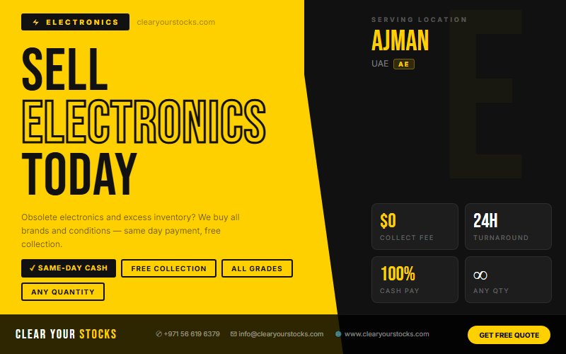 Overstock Electronics in Ajman, UAE? Sell It Today for Immediate Cash