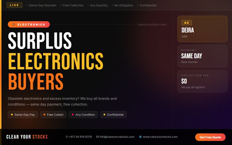 Fastest Electronics Stock Clearance in Deira, UAE — Any Condition, Any Quantity