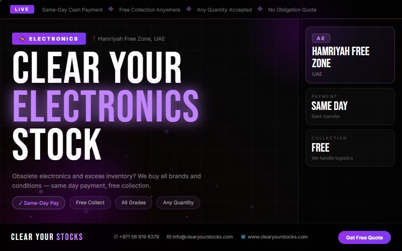 Electronics Inventory Liquidation in Hamriyah Free Zone, UAE — Best Rates, Fast Payment