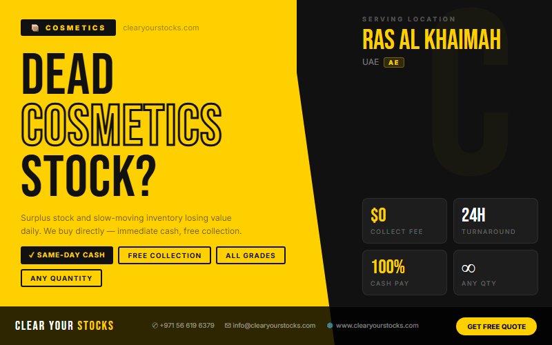 Excess and Obsolete Cosmetics Stock Clearance in Ras Al Khaimah, UAE — 2026