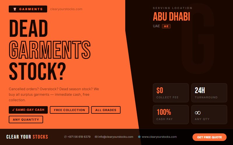 Sell Your Garments Dead Stock Anywhere in UAE — Fast Payment