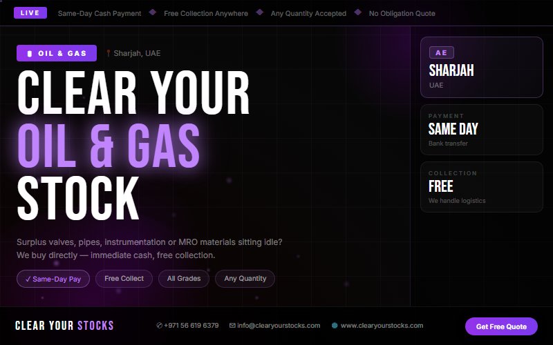 Sell Your Excess Oil & Gas Materials in Sharjah, UAE — Quick Fair Payment