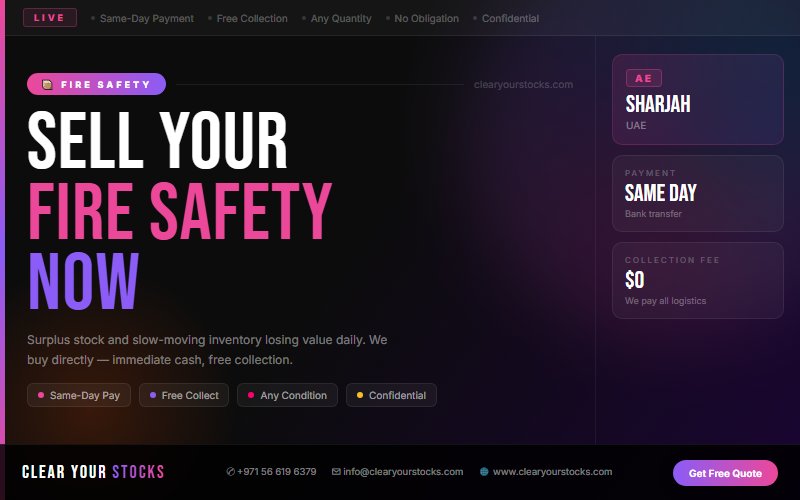 Stop Losing Money on Dead Fire Safety Stock in Sharjah, UAE — Act Now