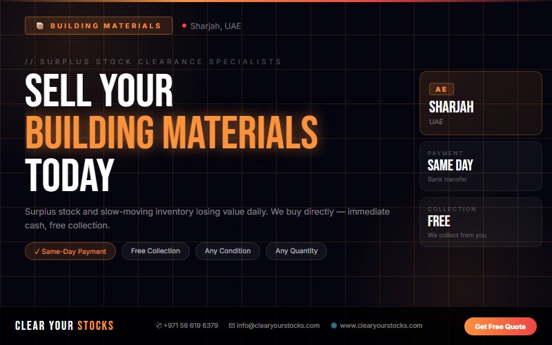 Your Building Materials Inventory Is Losing Value in Sharjah, UAE — Sell It Today