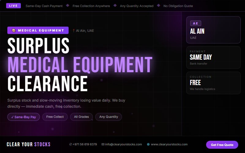 Surplus Medical Equipment Buyers in Al Ain, UAE — Immediate Payment Any Quantity