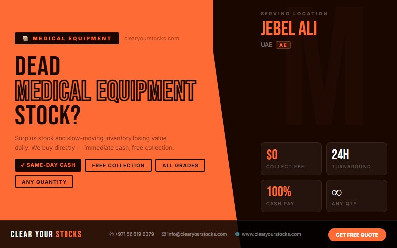 Struggling with Unsold Medical Equipment in Jebel Ali, UAE? Here Is the Fastest Solution