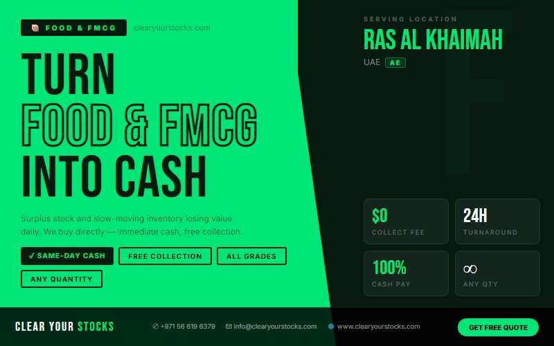 Food & FMCG Surplus Stock in Ras Al Khaimah, UAE: Your Complete 2026 Selling Guide