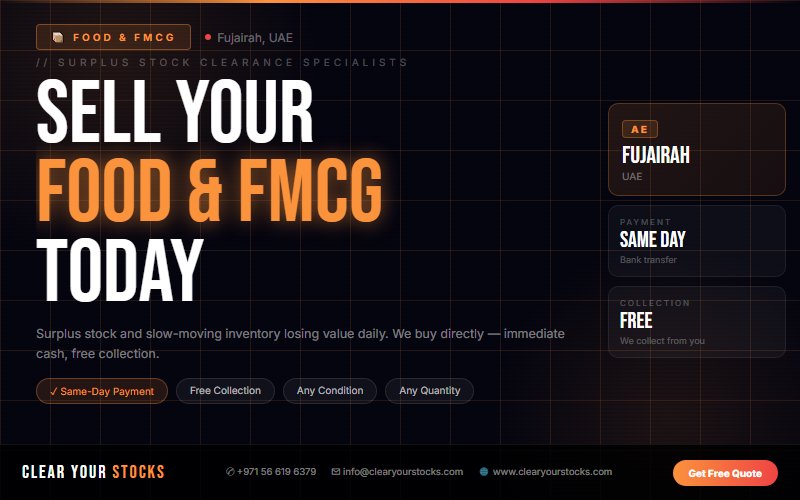 Get Immediate Cash for Your Surplus Food & FMCG Stock in Fujairah, UAE Today