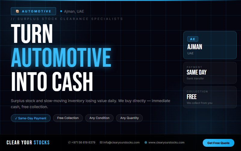 Sell Your Excess Automotive Materials in Ajman, UAE — Quick Fair Payment