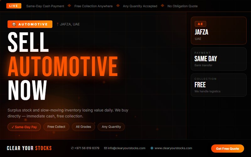 Automotive Stock Clearance Buyers in JAFZA, UAE — Any Condition Accepted