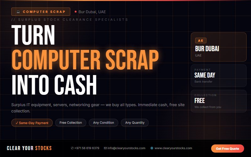 Sell Your Computer Scrap Dead Stock Anywhere in UAE — Fast Payment