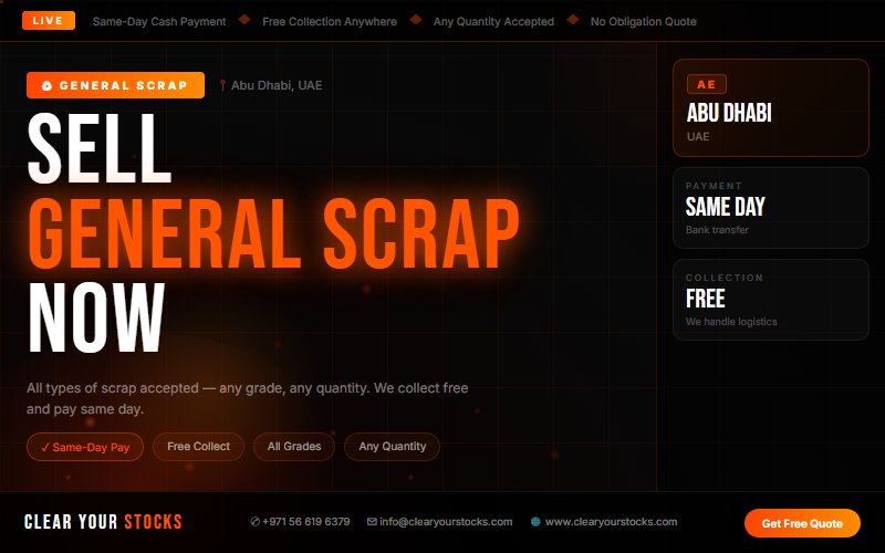 We Are Buying General Scrap Surplus Stock in Abu Dhabi, UAE Right Now
