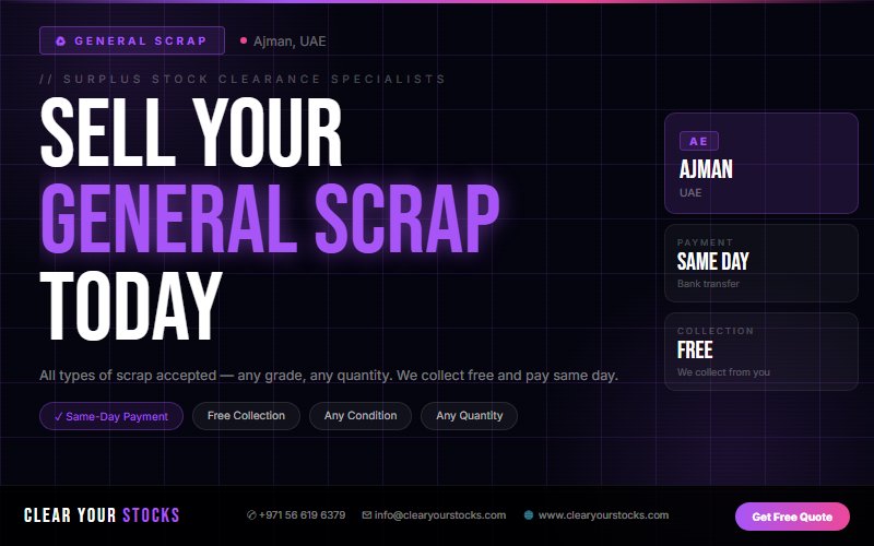 Get Immediate Cash for Your Surplus General Scrap Stock in Ajman, UAE Today