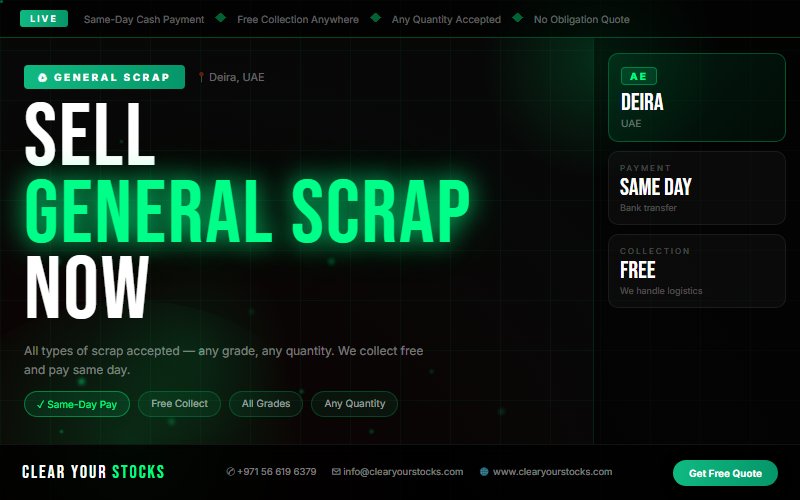 Deira, UAE General Scrap Stock Clearance Specialists — Clear Your Stocks 2026