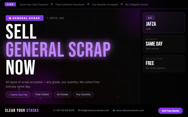 How to Sell Surplus General Scrap Stock in JAFZA, UAE and Get Paid the Same Day