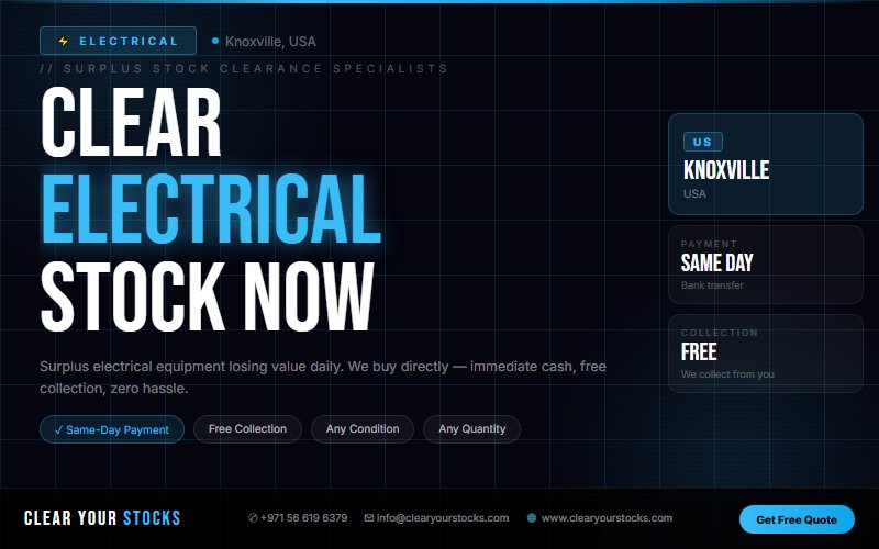 Knoxville, USA Businesses: Sell Your Excess Electrical Stock — No Hassle