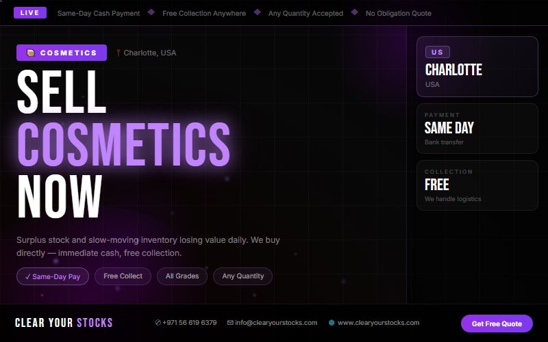 Excess and Obsolete Cosmetics Stock Clearance in Charlotte, USA — 2026