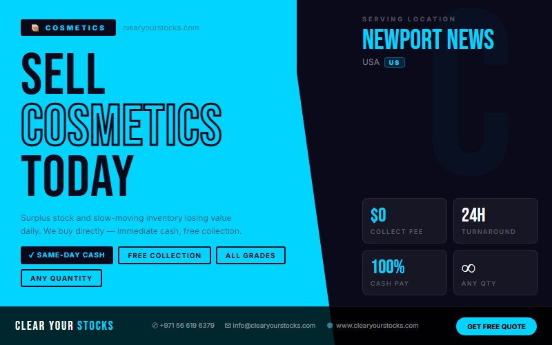 Surplus Cosmetics Buyers Across USA — Based Near Newport News, USA