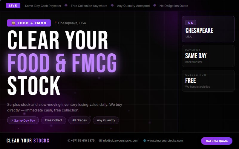 Turn Your Dead Food & FMCG Inventory Into Instant Cash in Chesapeake, USA