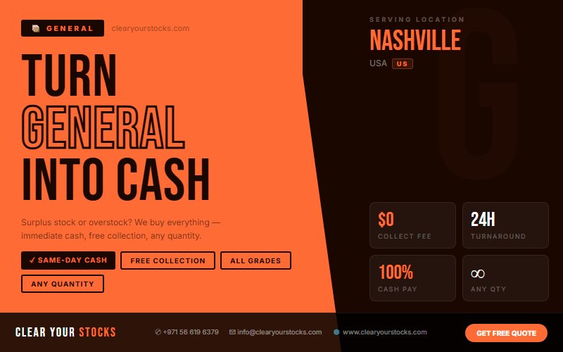 Obsolete General Stock Buyers in USA — Free Collection Near Nashville, USA