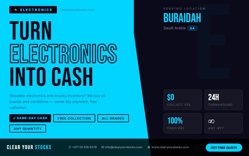 Buraidah, Saudi Arabia Surplus Electronics Stock Buyers — Fair Price, Fast Collection