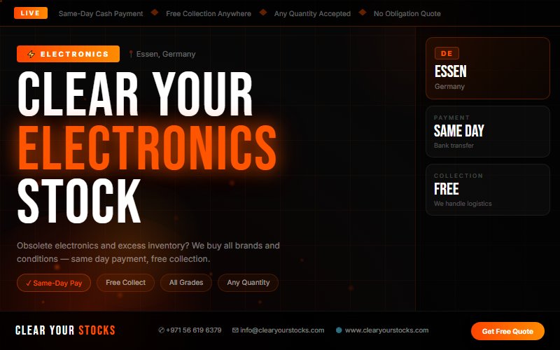 Non-Moving Electronics Stock in Essen, Germany? Clear Your Stocks Buys It Today