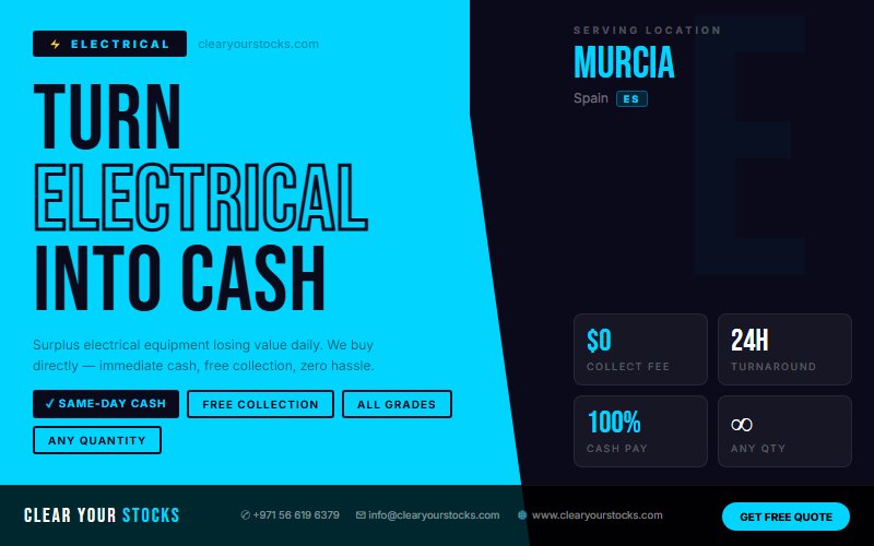 Struggling with Unsold Electrical in Murcia, Spain? Here Is the Fastest Solution