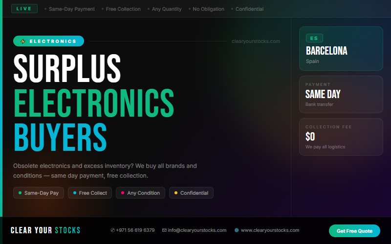 Non-Moving Electronics Stock in Barcelona, Spain? Clear Your Stocks Buys It Today