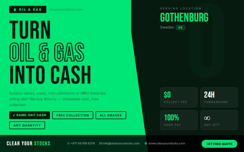 Non-Moving Oil & Gas Stock in Gothenburg, Sweden? Clear Your Stocks Buys It Today