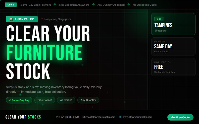 Tampines, Singapore Businesses: Sell Your Excess Furniture Stock — No Hassle