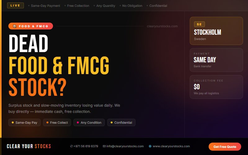 How to Sell Surplus Food & FMCG Stock in Stockholm, Sweden and Get Paid the Same Day