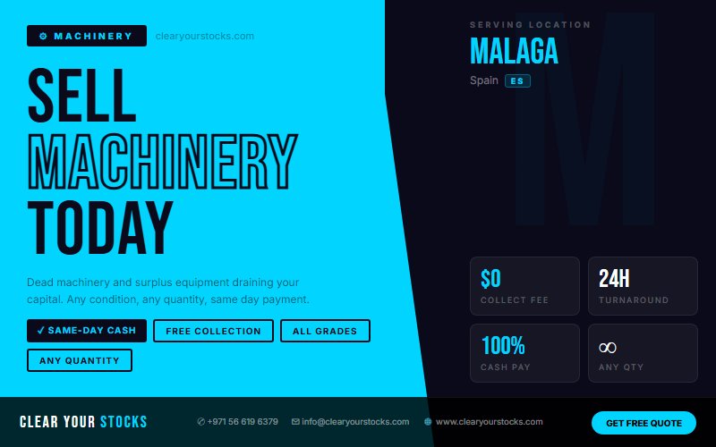 Malaga, Spain Surplus Machinery Stock Buyers — Fair Price, Fast Collection