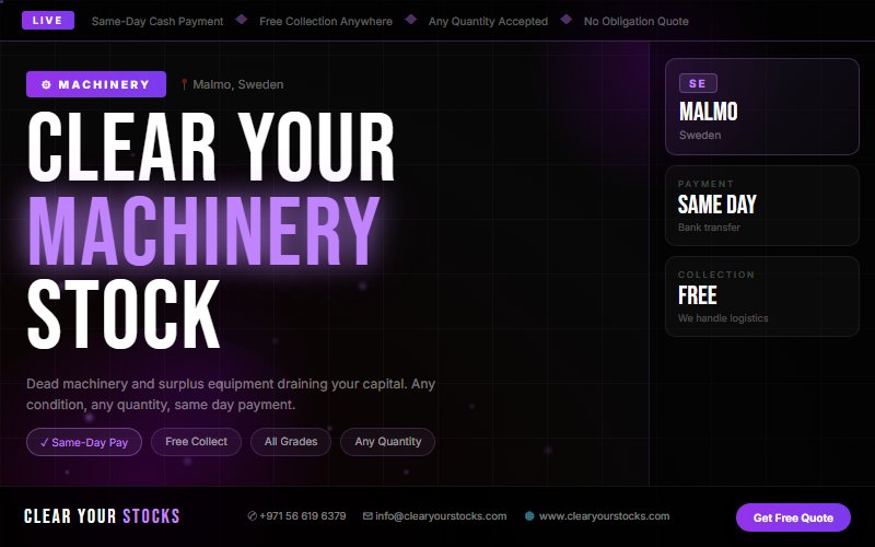 Turn Your Dead Machinery Inventory Into Instant Cash in Malmo, Sweden