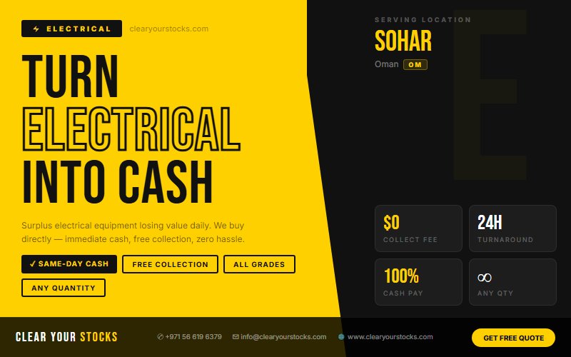 Excess and Obsolete Electrical Stock Clearance in Sohar, Oman — 2026