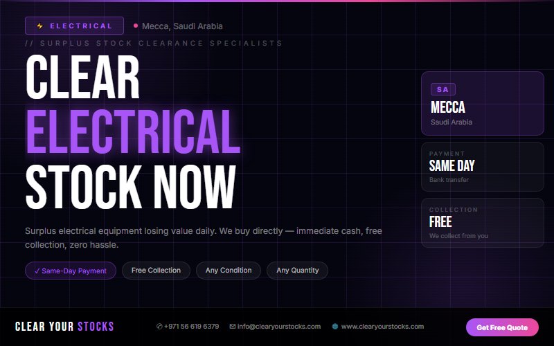 Dead Stock Buyers in Saudi Arabia — Electrical Clearance Near Mecca, Saudi Arabia