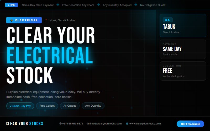 Overstock Electrical in Tabuk, Saudi Arabia? Sell It Today for Immediate Cash