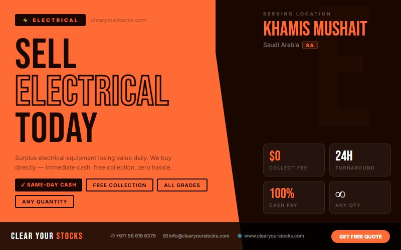 Top Surplus Electrical Buyers in Saudi Arabia — Khamis Mushait, Saudi Arabia Collection Available