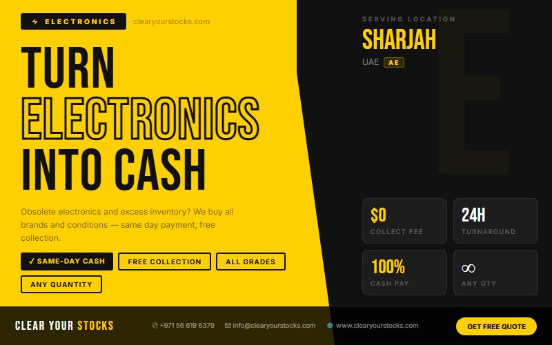Slow-Moving Electronics Stock in Sharjah, UAE? We Are Your Best Buyer