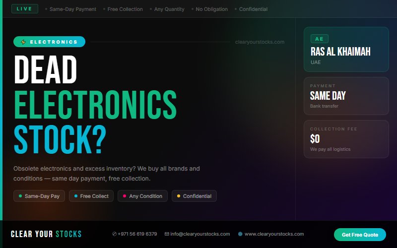 Unwanted Electronics Inventory Buyers in Ras Al Khaimah, UAE — No Minimum Quantity