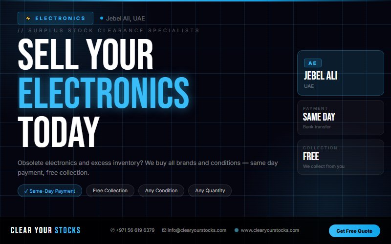 Jebel Ali, UAE Businesses: Sell Your Excess Electronics Stock — No Hassle