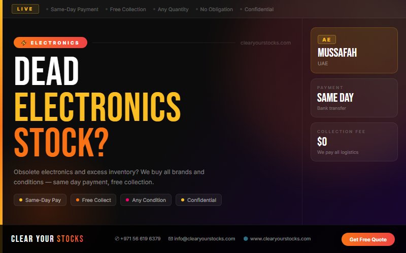 We Are Buying Electronics Surplus Stock in Mussafah, UAE Right Now