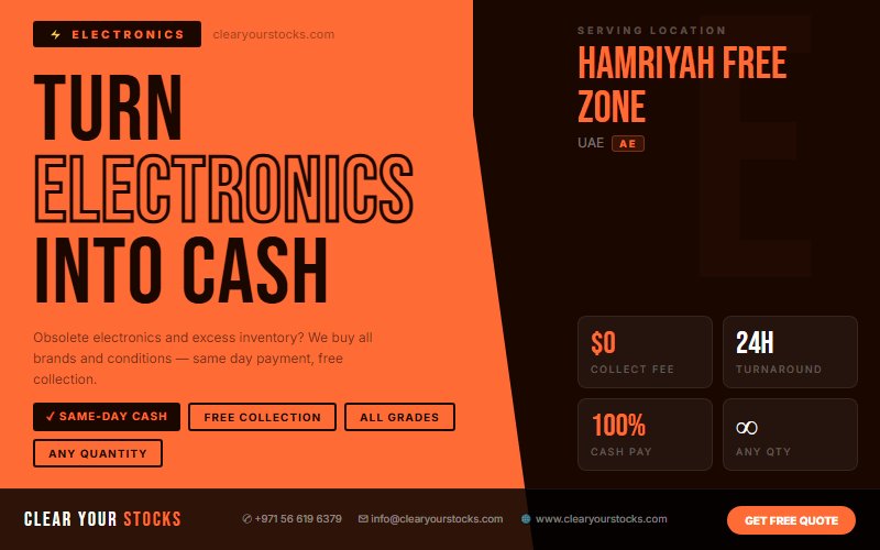 Hamriyah Free Zone, UAE Surplus Electronics Stock Buyers — Fair Price, Fast Collection