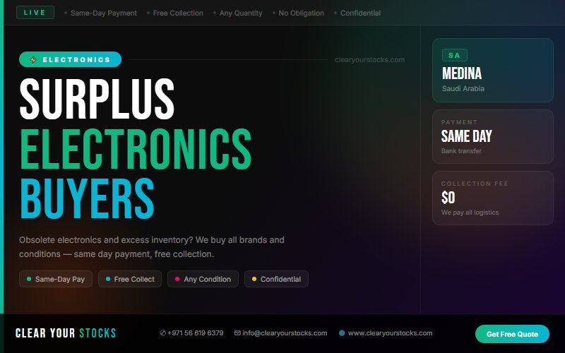 Top Surplus Electronics Buyers in Saudi Arabia — Medina, Saudi Arabia Collection Available