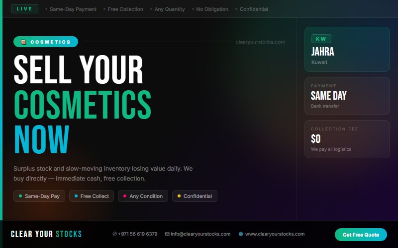 Top Surplus Cosmetics Buyers in Kuwait — Jahra, Kuwait Collection Available
