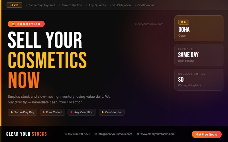 Non-Moving and Obsolete Cosmetics Inventory in Doha, Qatar — Sell It Fast