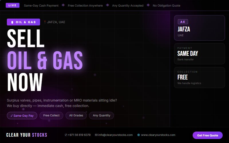 Fastest Oil & Gas Stock Clearance in JAFZA, UAE — Any Condition, Any Quantity