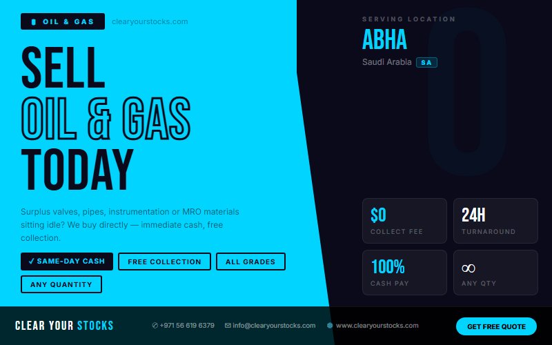 Oil & Gas Inventory Liquidation in Abha, Saudi Arabia — Best Rates, Fast Payment