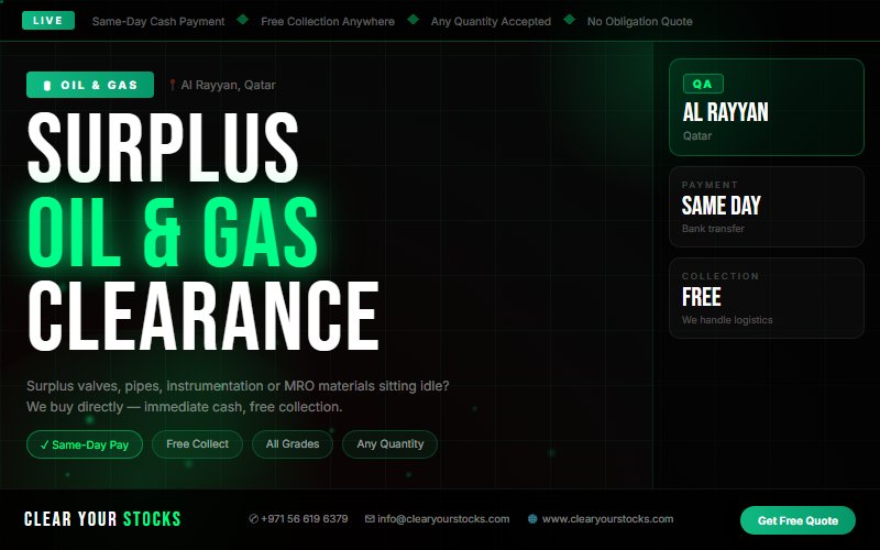 Obsolete Oil & Gas Inventory in Al Rayyan, Qatar — Turn It Into Cash Now
