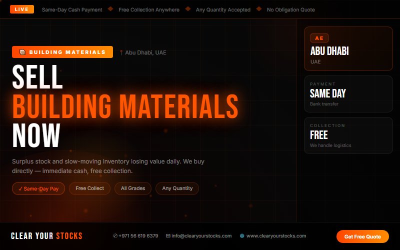 UAE Dead Stock Buyers for Building Materials — Any Quantity Near Abu Dhabi, UAE